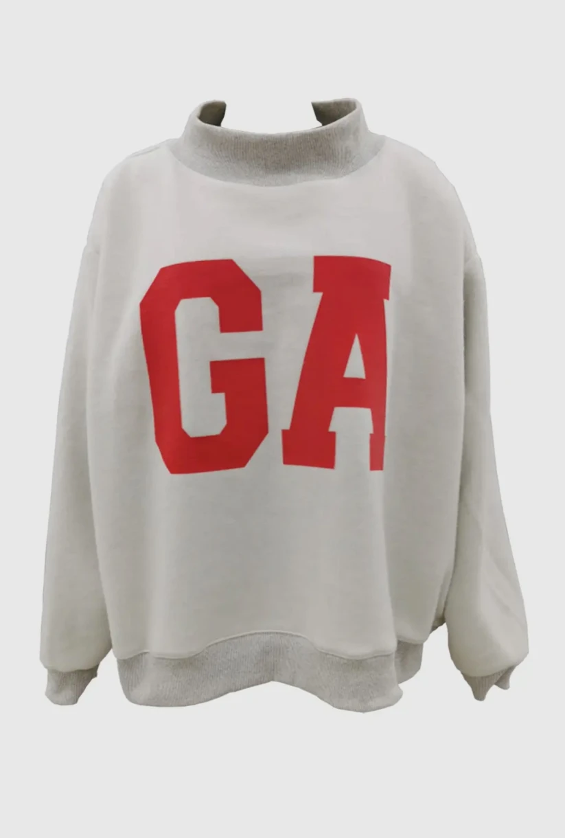 Georgia/GA Game Day Mock Neck Reversible Sweatshirt