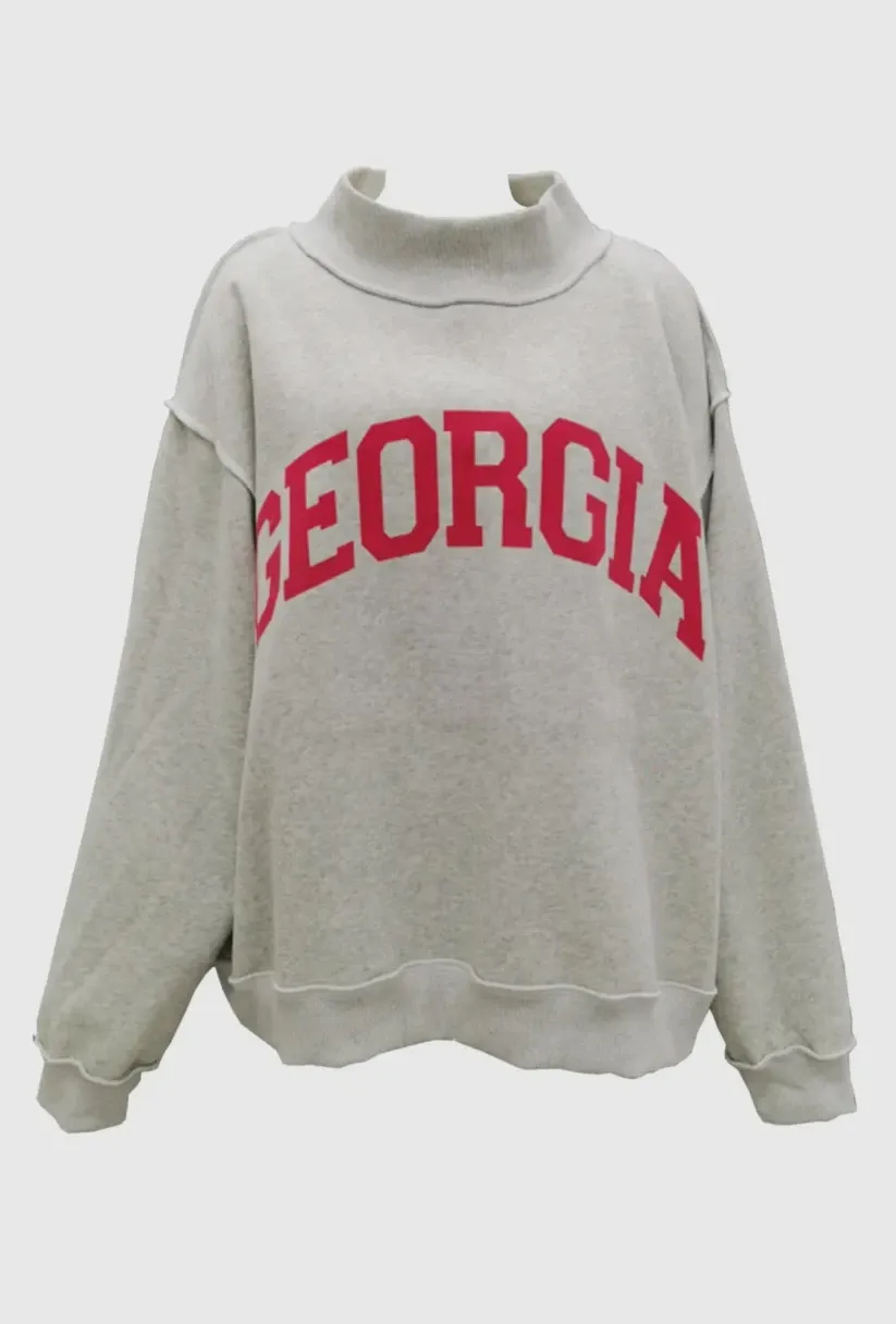 Georgia/GA Game Day Mock Neck Reversible Sweatshirt