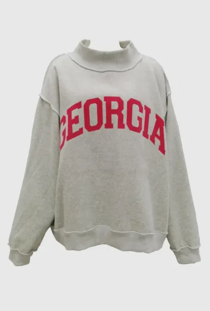 Georgia/GA Game Day Mock Neck Reversible Sweatshirt