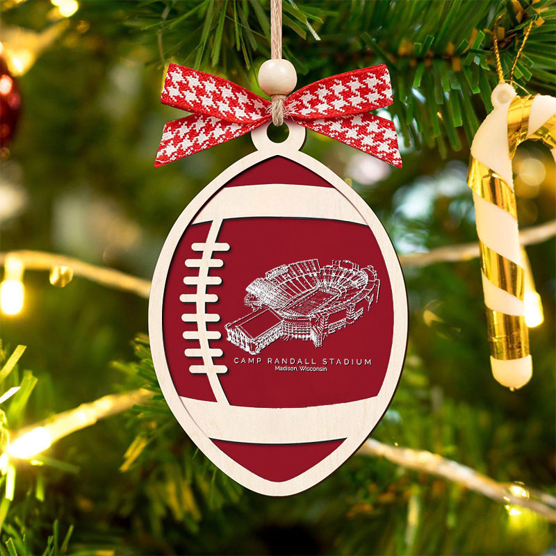 Personalized Camp Randall Stadium - Wisconsin Badgers football Christmas Ornament, Christmas Gift for Football Team, Personalized Football Player Gift