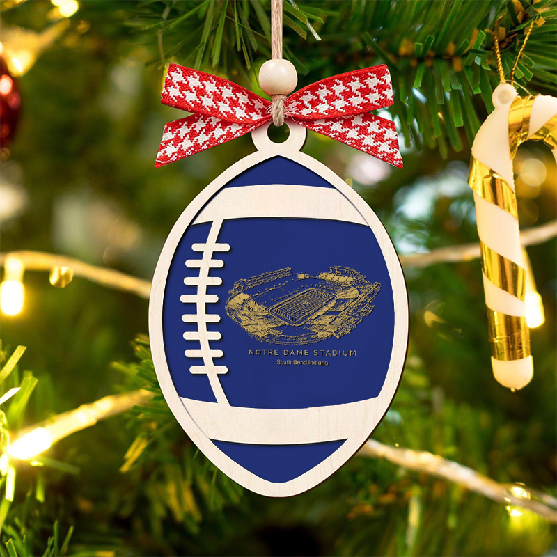 Personalized Notre Dame Stadium - Notre Dame Fighting Irish football Christmas Ornament, Christmas Gift for Football Team, Personalized Football Player Gift