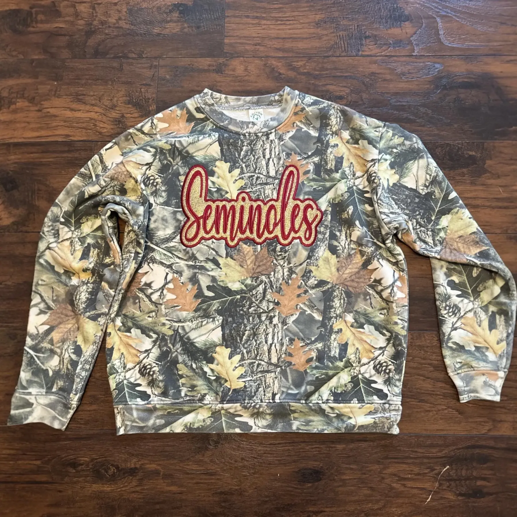 Custom Camo Glitter Team Embroidered Sweatshirt & Tee ＆ Hoodie