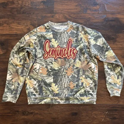 Custom Camo Glitter Team Embroidered Sweatshirt & Tee ＆ Hoodie