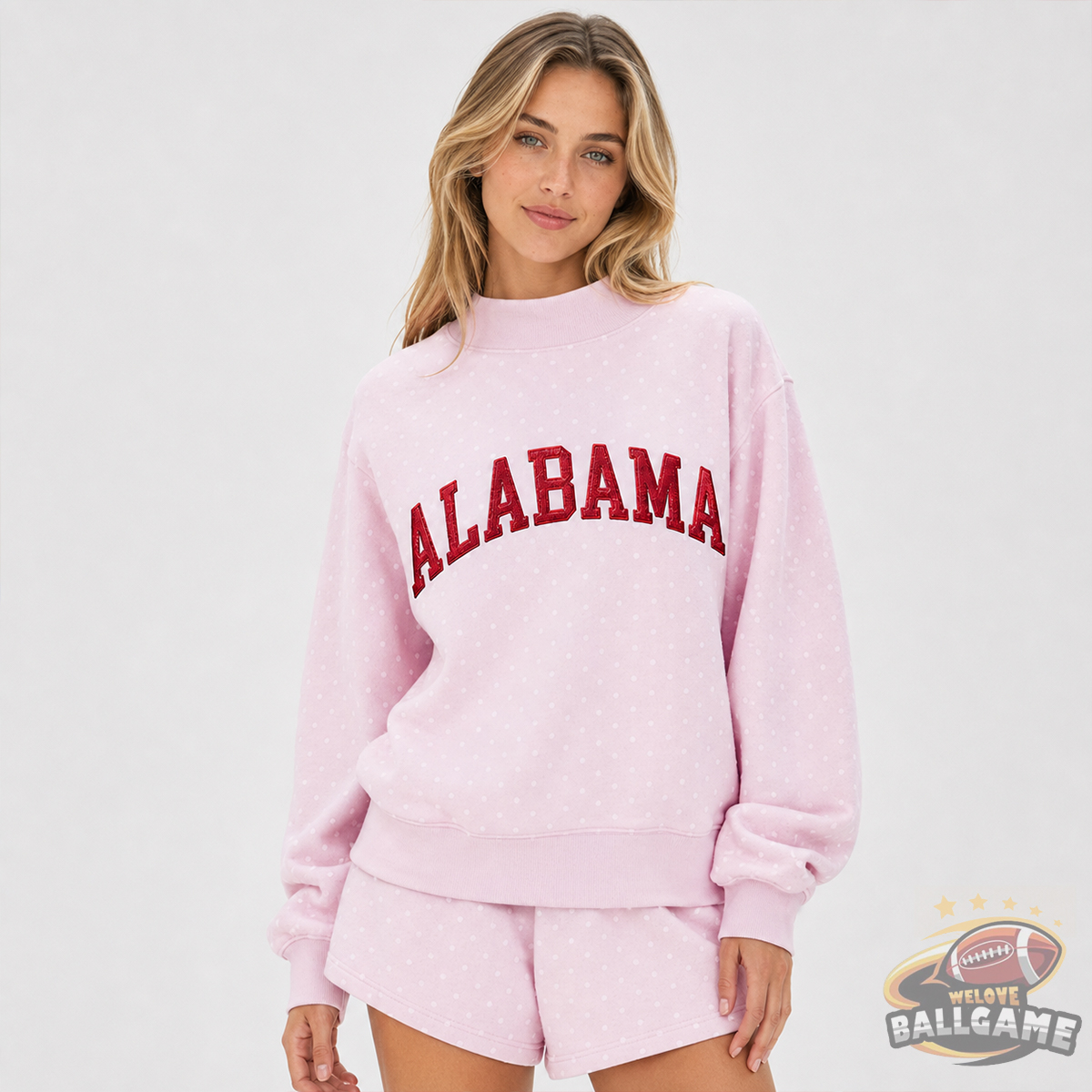 Custom College Team Polka Dot Embroidered Mockneck, Game Day Wear
