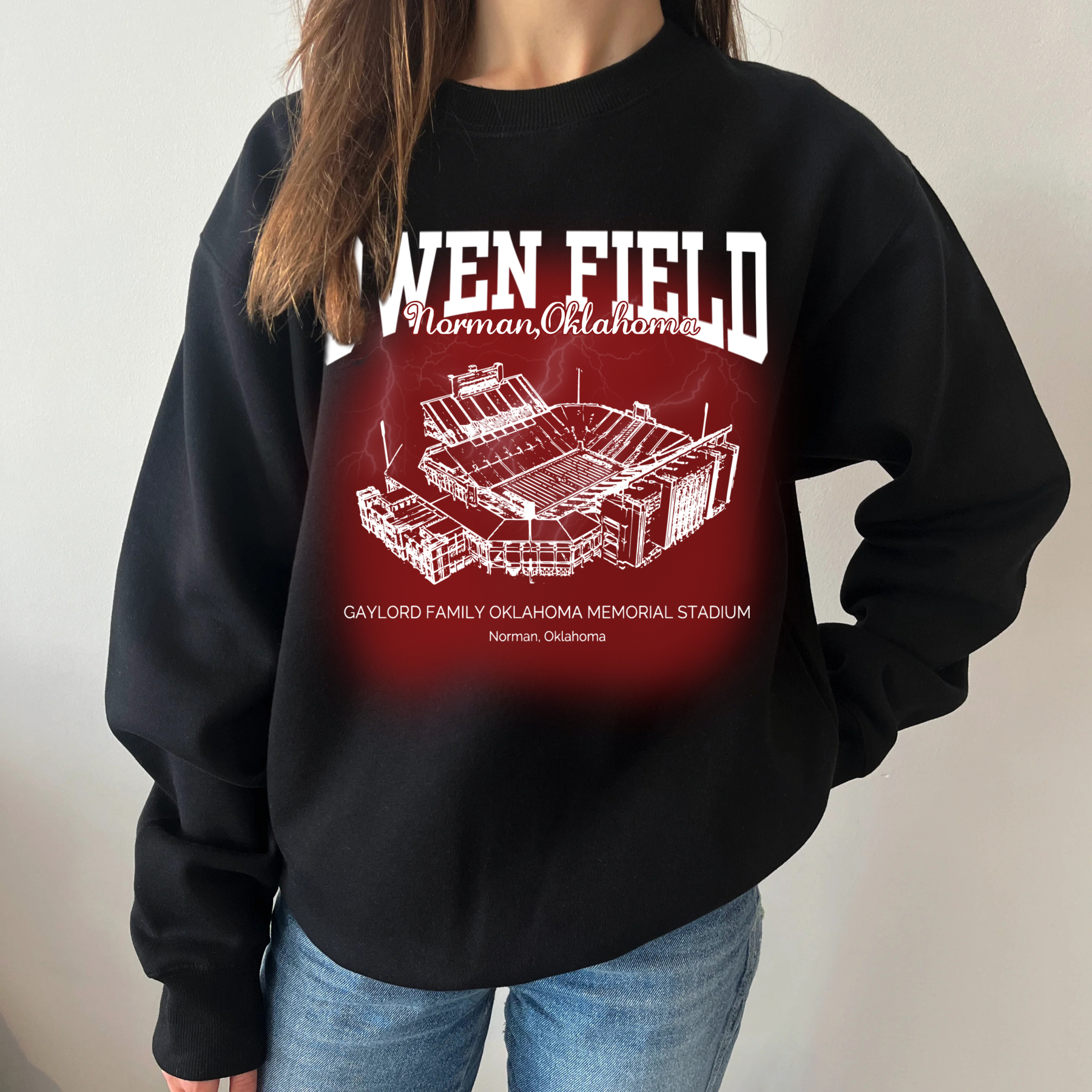  Retro Gaylord Family Oklahoma Memorial Stadium - Oklahoma Sooners football Printing Unisex Crewneck Sweatshirt
