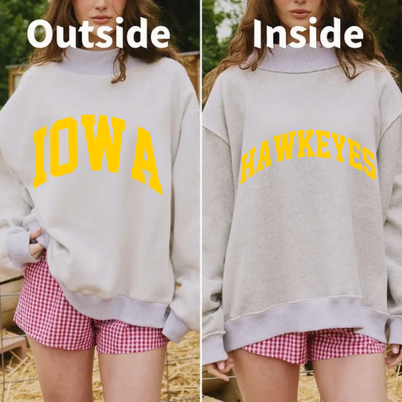 Hawkeys/IOWA Game Day Mock Neck Reversible Sweatshirt
