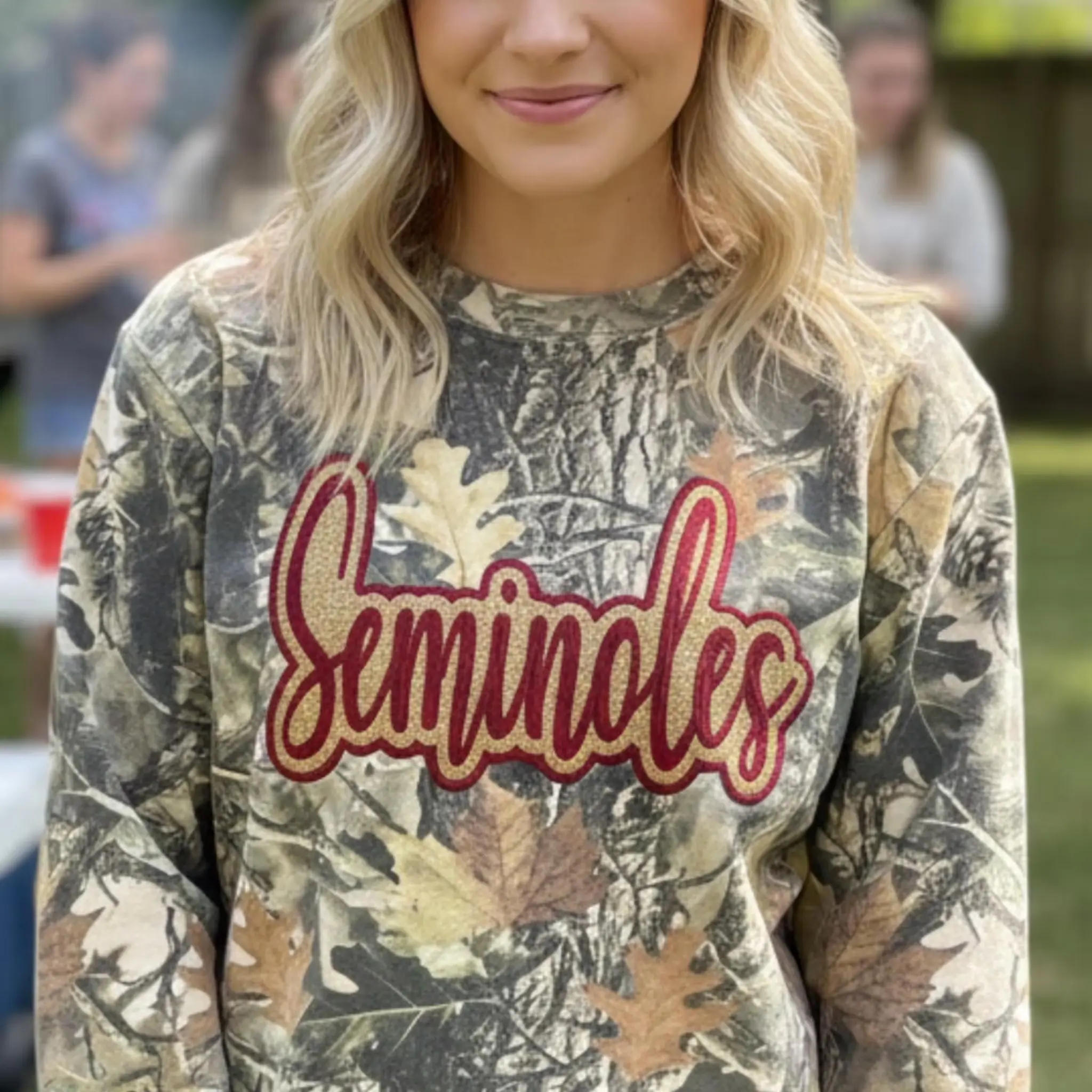 Custom Camo Glitter Team Embroidered Sweatshirt & Tee ＆ Hoodie