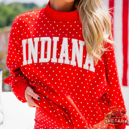 Custom College Team Polka Dot Embroidered Mockneck, Game Day Wear