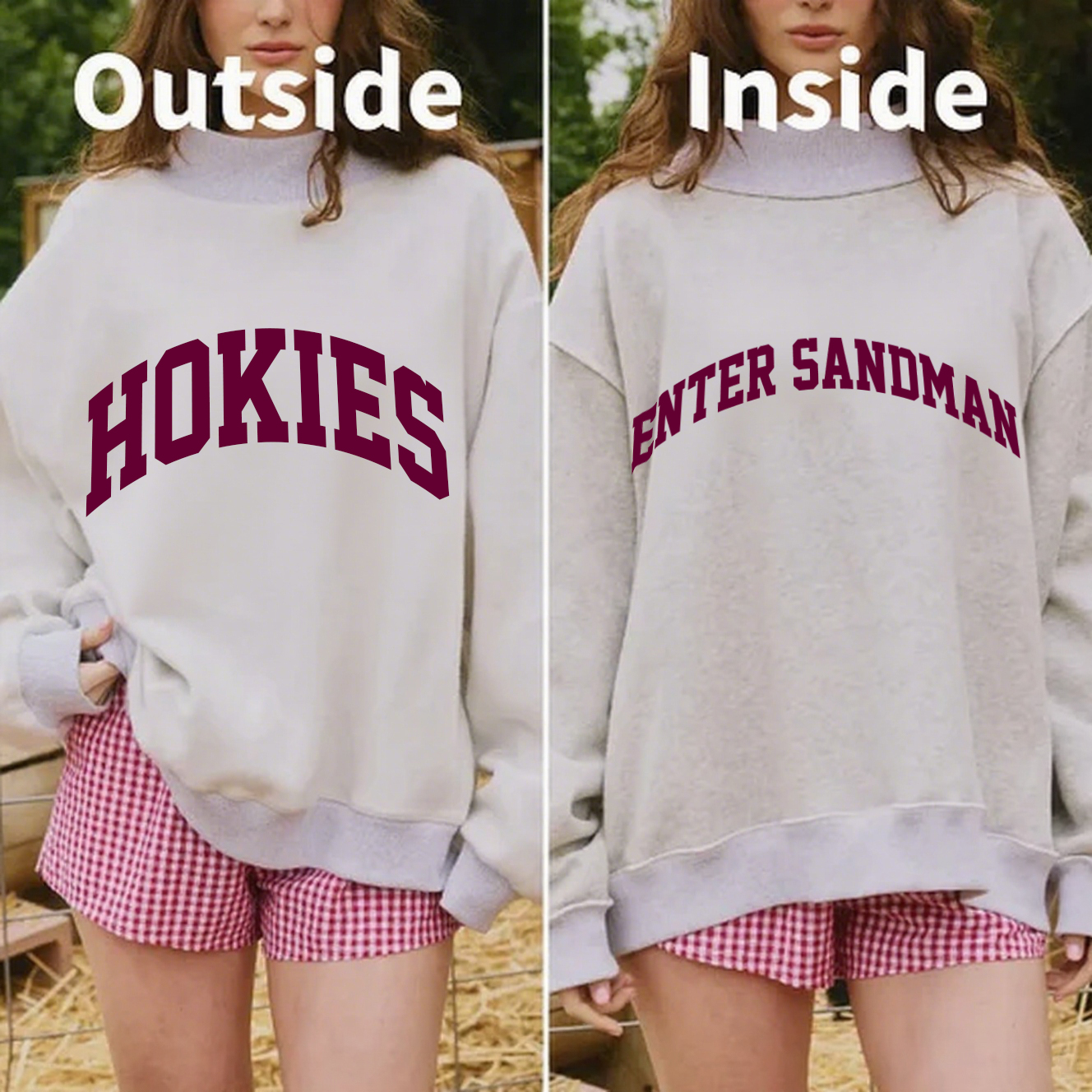 Enter Sandman/Hokies Game Day Mock Neck Reversible Sweatshirt