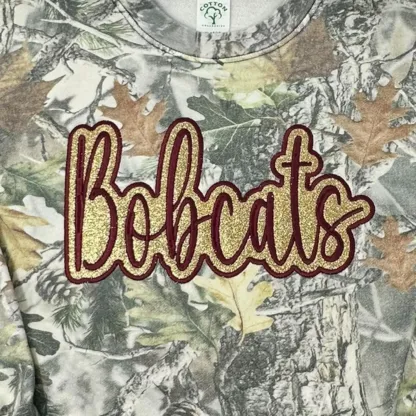 Custom Camo Glitter Team Embroidered Sweatshirt & Tee ＆ Hoodie