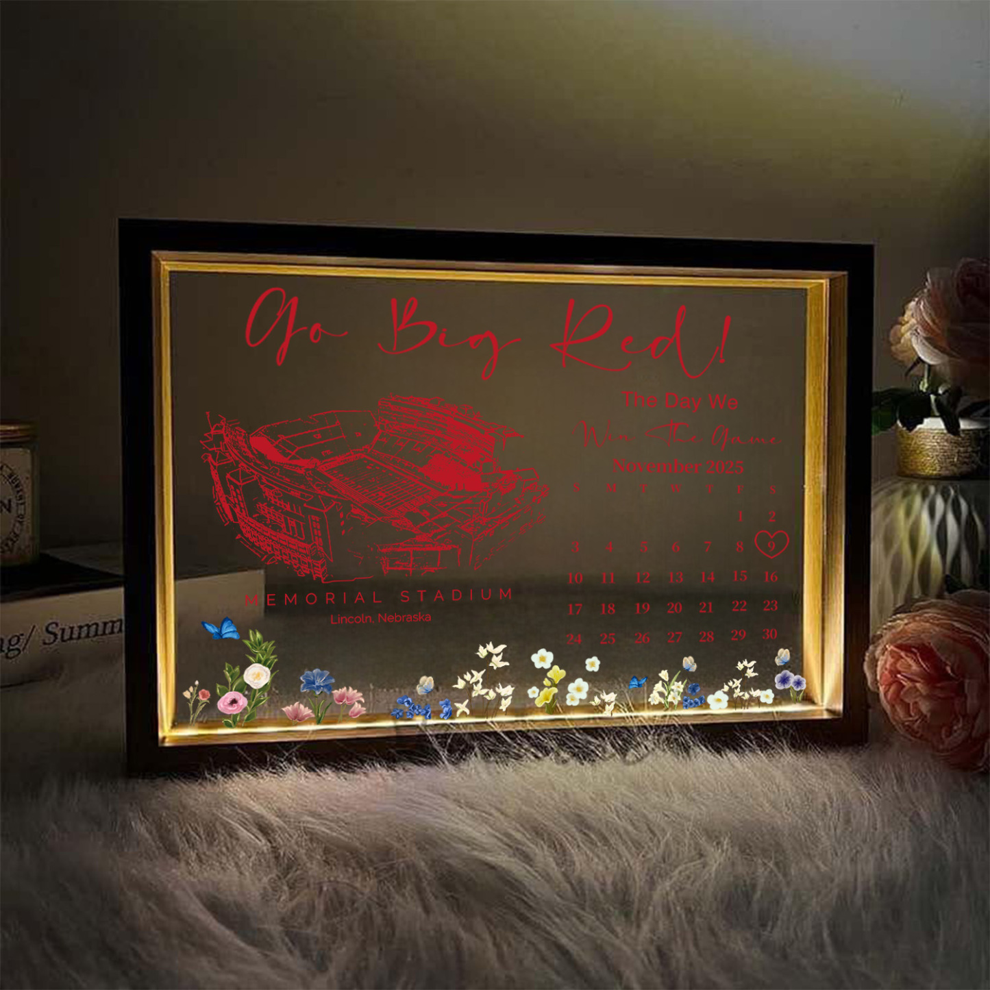 Memorial Stadium (Lincoln) Stadium - The Day We Win The Game Light Frame