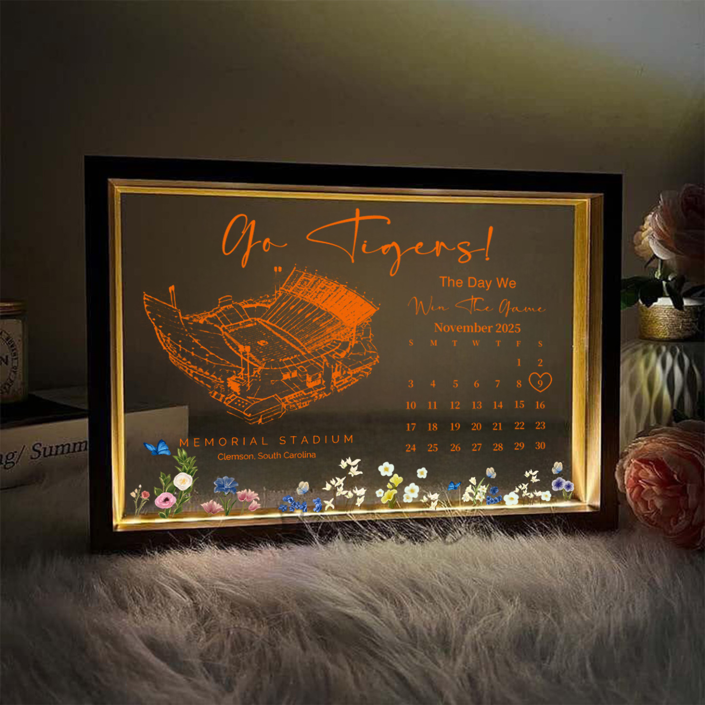 Memorial Stadium (Clemson) Stadium - The Day We Win The Game Light Frame