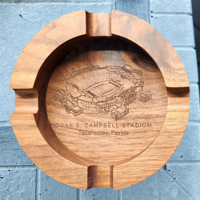 Doak Campbell Stadium Walnut Cigar Ash Tray