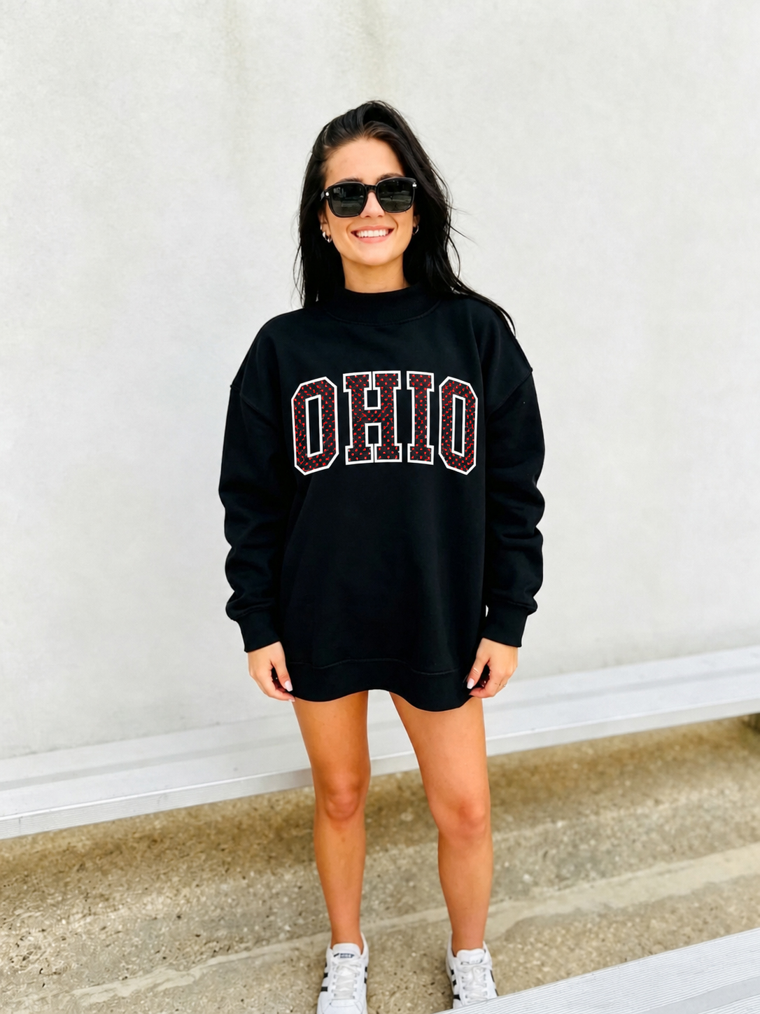 Custom Polka Dot Team Mockneck Sweatshirt