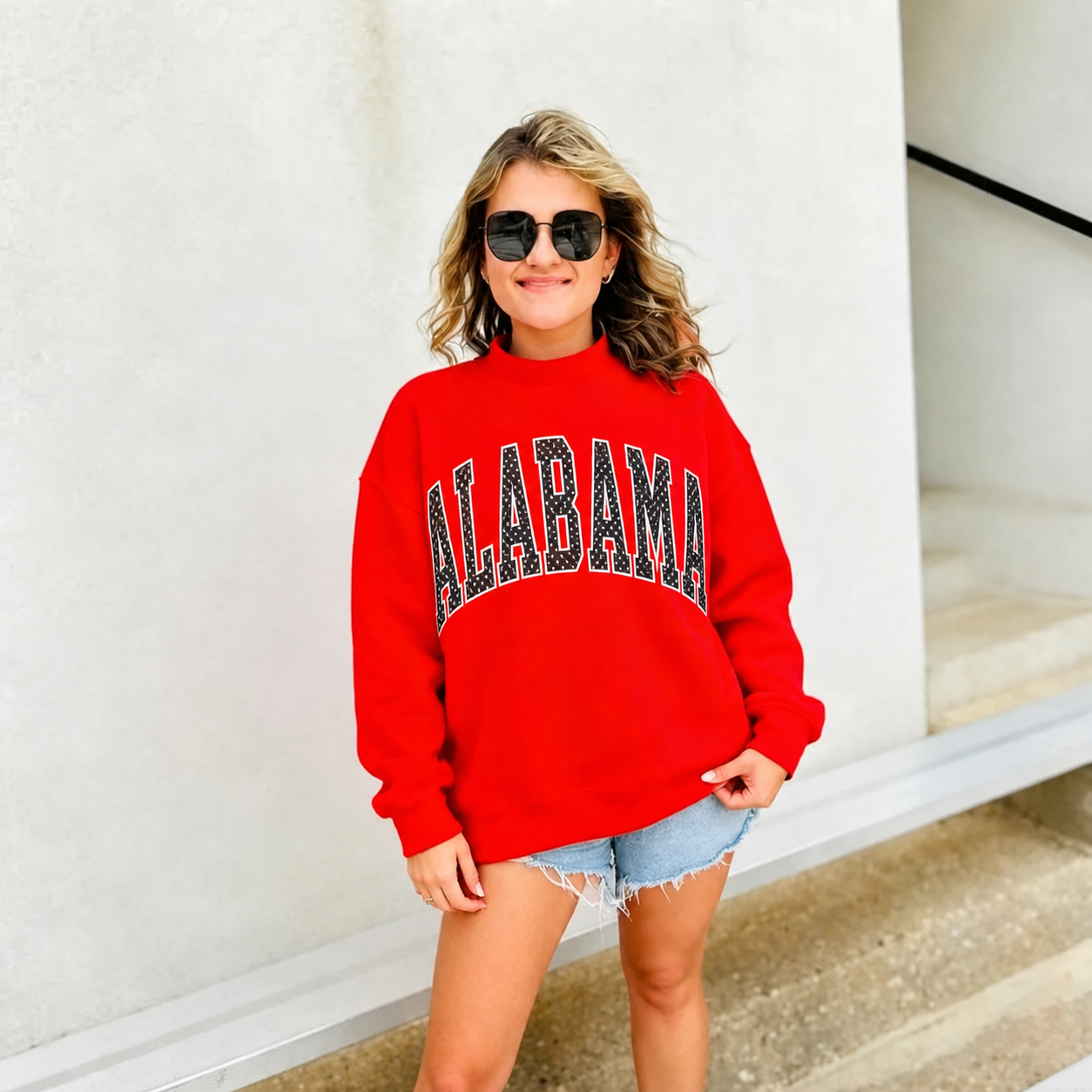 Custom Polka Dot Team Mockneck Sweatshirt