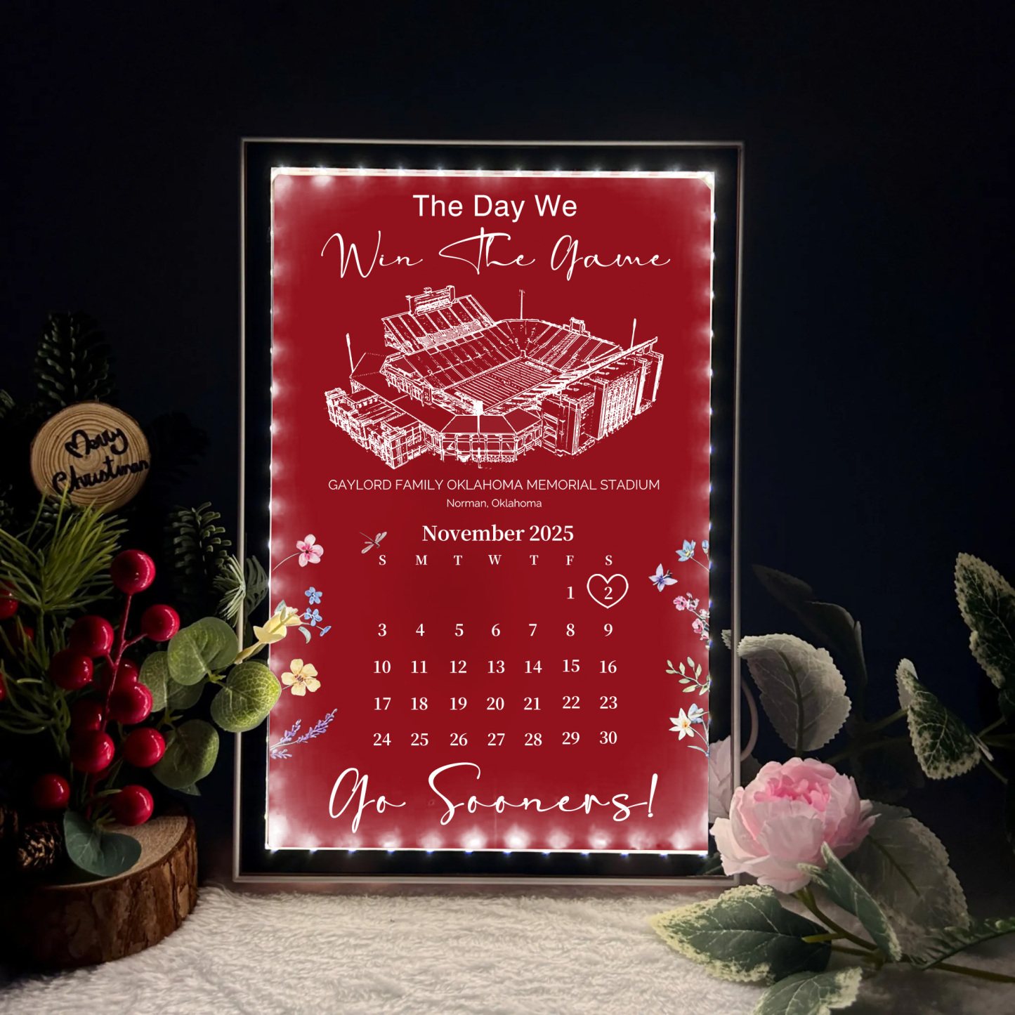 Gaylord Family Oklahoma Memorial Stadium - The Day We Win The Game Mirror Lightbox