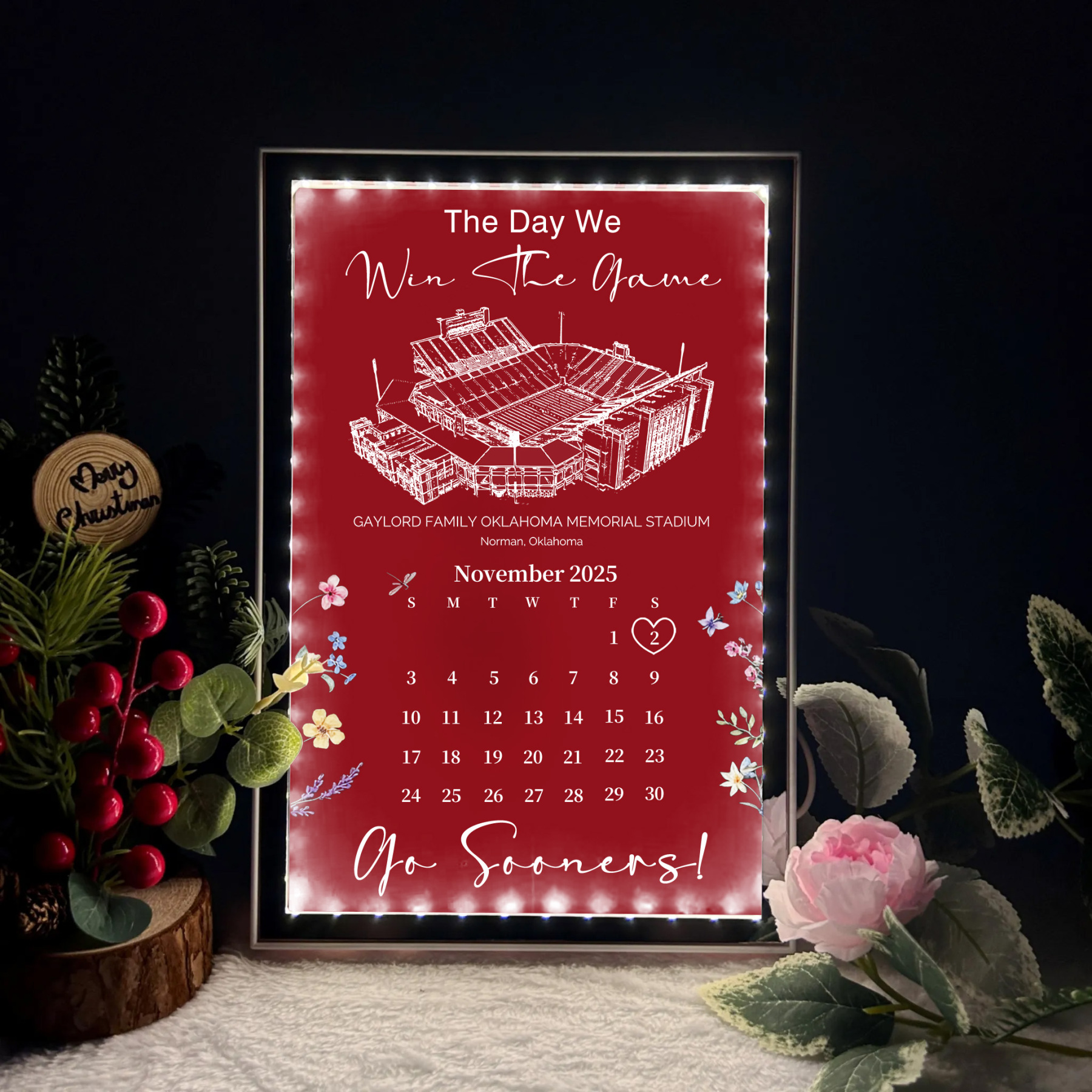 Gaylord Family Oklahoma Memorial Stadium - The Day We Win The Game Mirror Lightbox