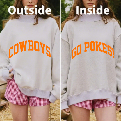 Cowboys/Go Pokes Game Day Mock Neck Reversible Sweatshirt