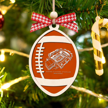 Personalized Boone Pickens Stadium - Oklahoma State Cowboys football Christmas Ornament, Christmas Gift for Football Team, Personalized Football Player Gift