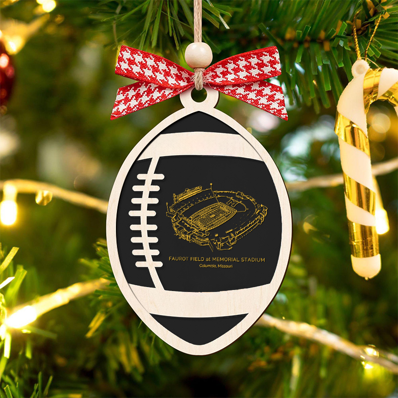 Personalized Faurot Field at Memorial Stadium- Missouri Tigers football Christmas Ornament, Christmas Gift for Football Team, Personalized Football Player Gift