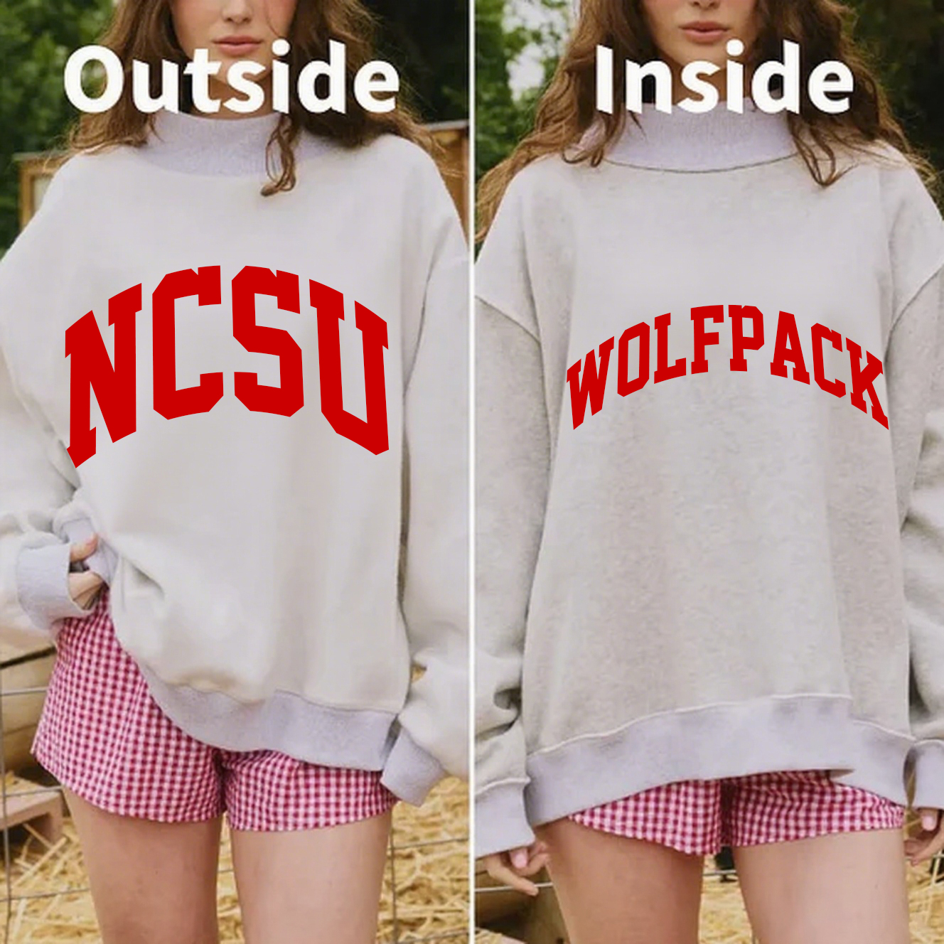 Wolfpack/NCSU Game Day Mock Neck Reversible Sweatshirt