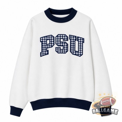 Custom Pennsylvania State Patchwork Fabric College Team Embroidered Mockneck