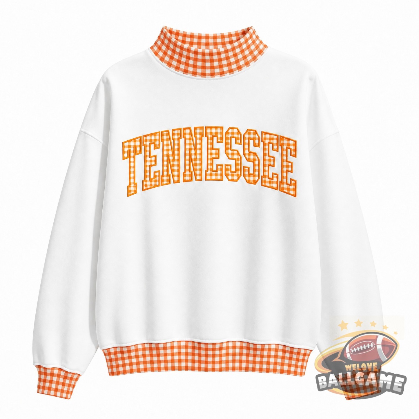Custom Tennessee Patchwork Fabric College Team Embroidered Mockneck