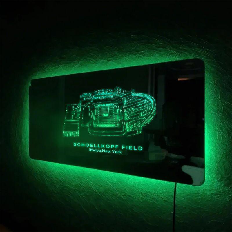 Schoellkopf Field Stadium Mirror Light-Gifts For Sports Lovers、Cornell Big Red、Ithaca New York