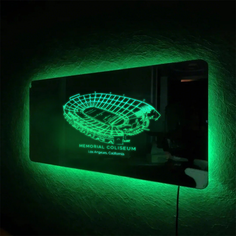 Los Angeles Memorial Coliseum Stadium Mirror Light-Gifts For Sports Lovers、Los Angeles Rams、USC Trojans