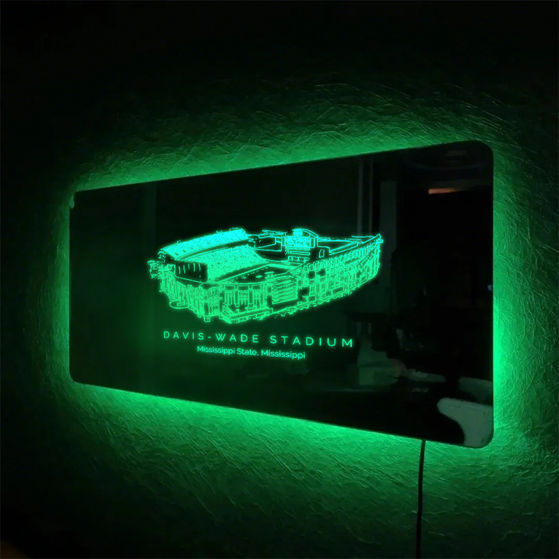 Davis Wade Stadium Mirror Light-Gifts For Sports Lovers、Mississippi State Bulldogs