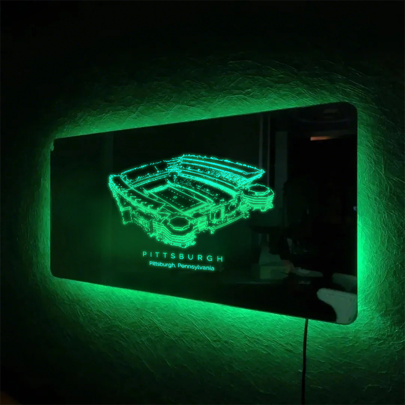 Pittsburgh Stadium (Heinz Field) Mirror Light-Gifts For Sports Lovers、University of Pittsburgh 、Pittsburgh Steelers 