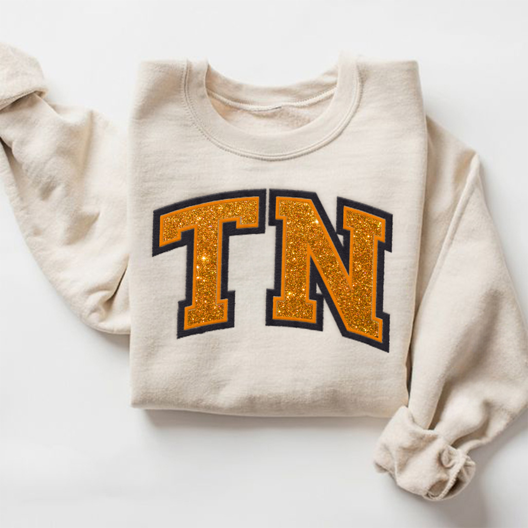 Tennessee Volunteers football Glitter Embroidered Sweatshirt