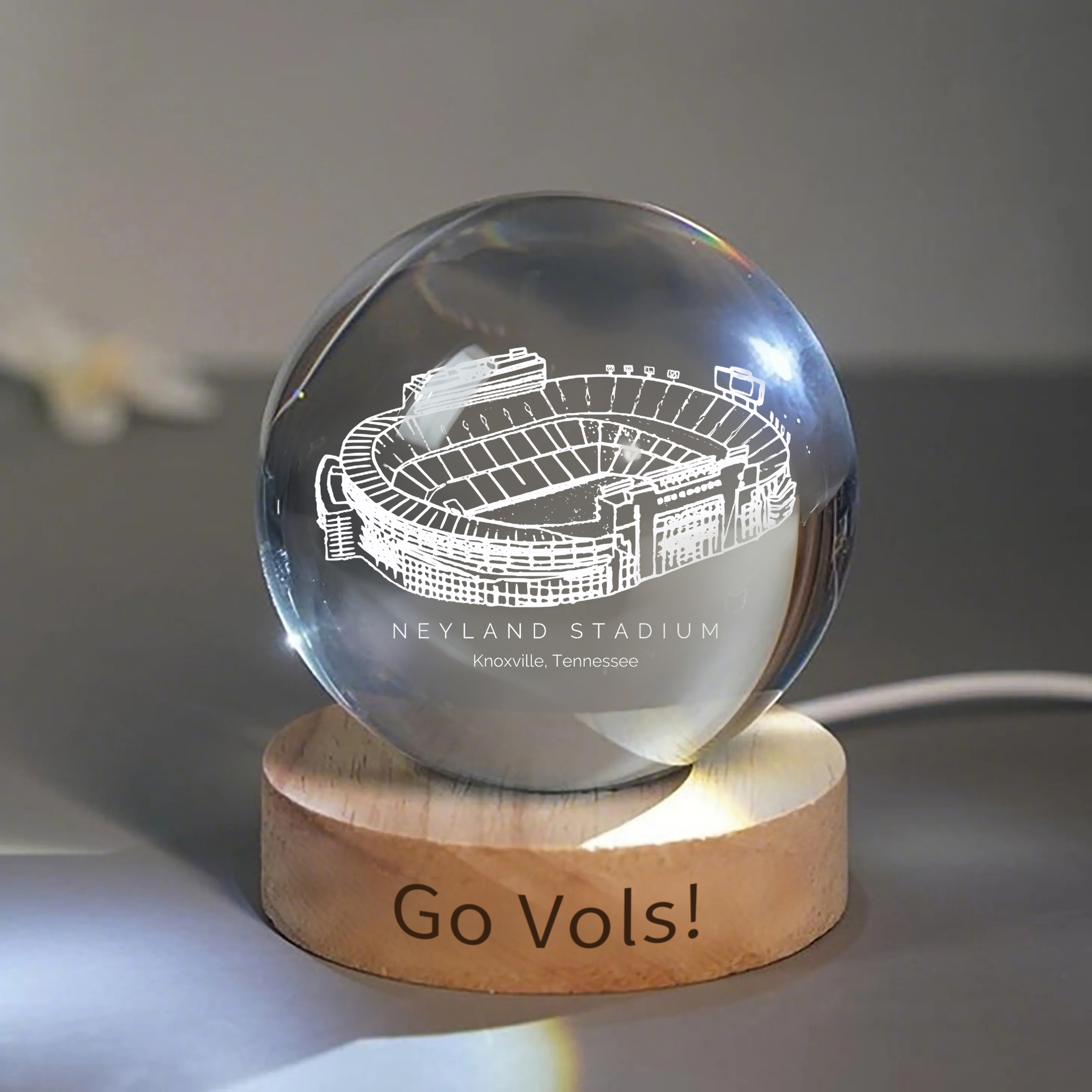 Neyland Stadium 3D Spherical Crystal Ball Lamp