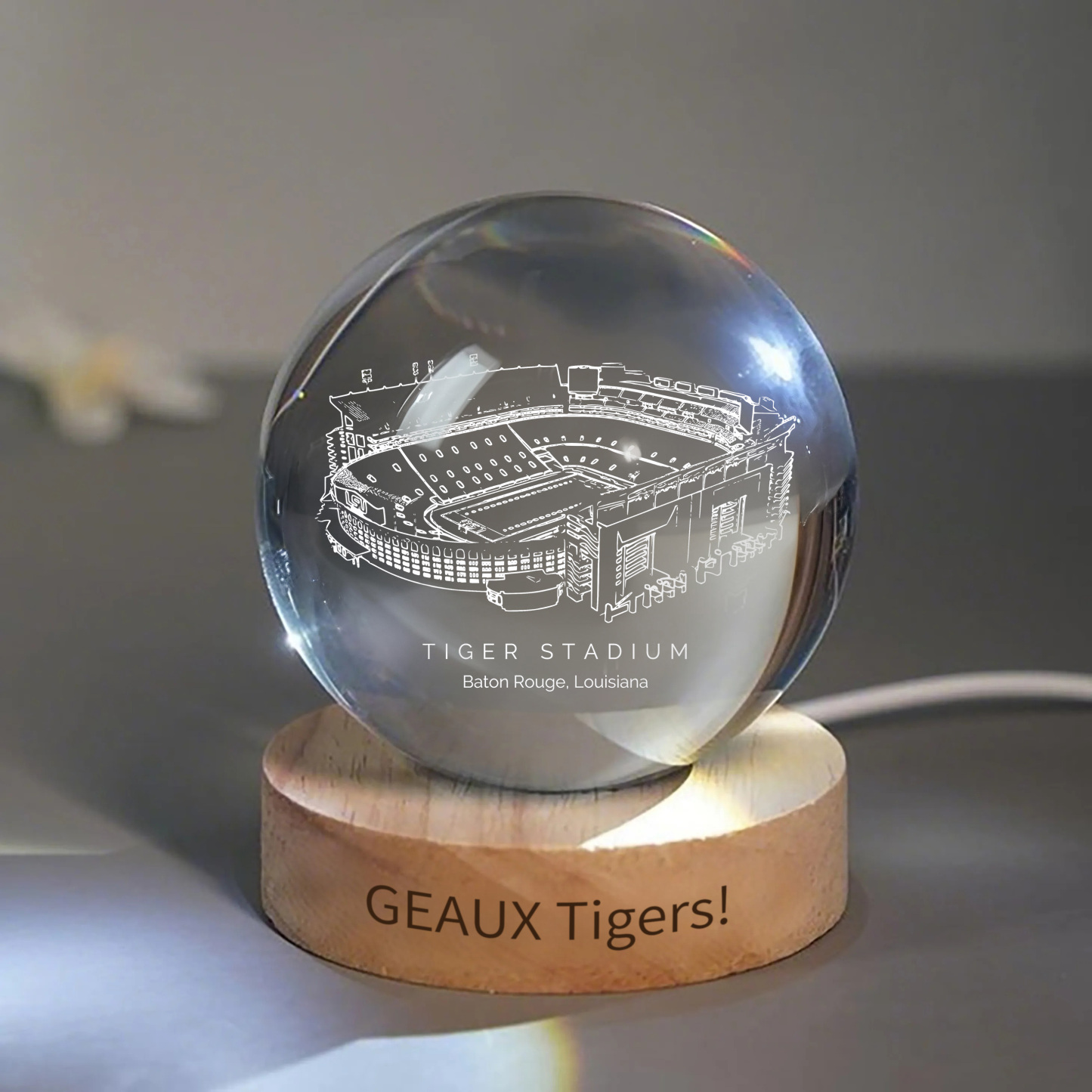 Tiger Stadium 3D Spherical Crystal Ball Lamp