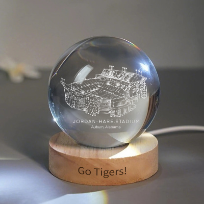Jordan-Hare Stadium 3D Spherical Crystal Ball Lamp
