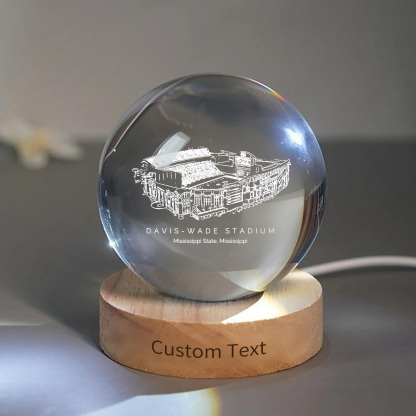 Davis Wade Stadium 3D Spherical Crystal Ball Lamp