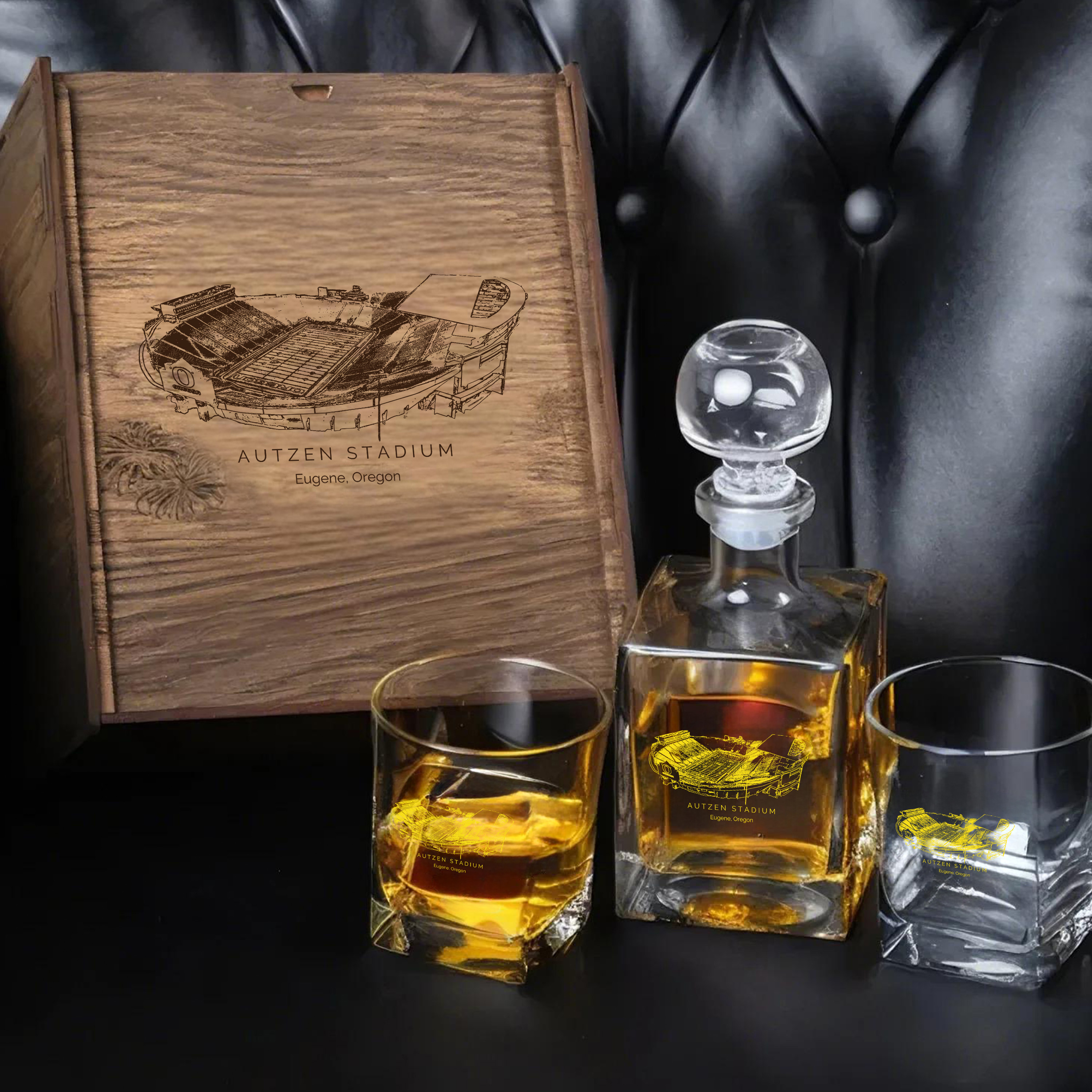 Autzen Stadium - Oregon Ducks Whiskey Set