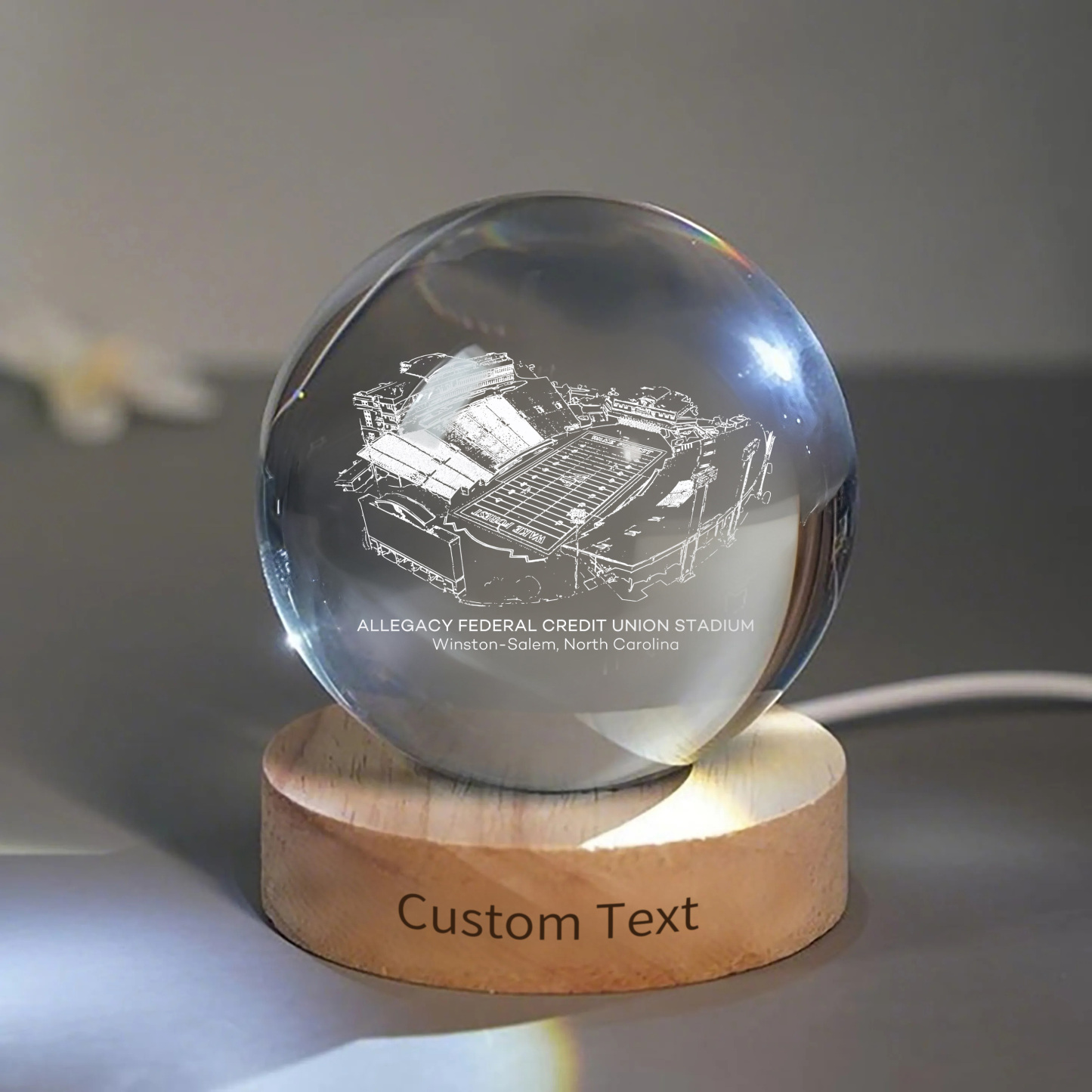 Allegacy Federal Credit Union Stadium 3D Spherical Crystal Ball Lamp