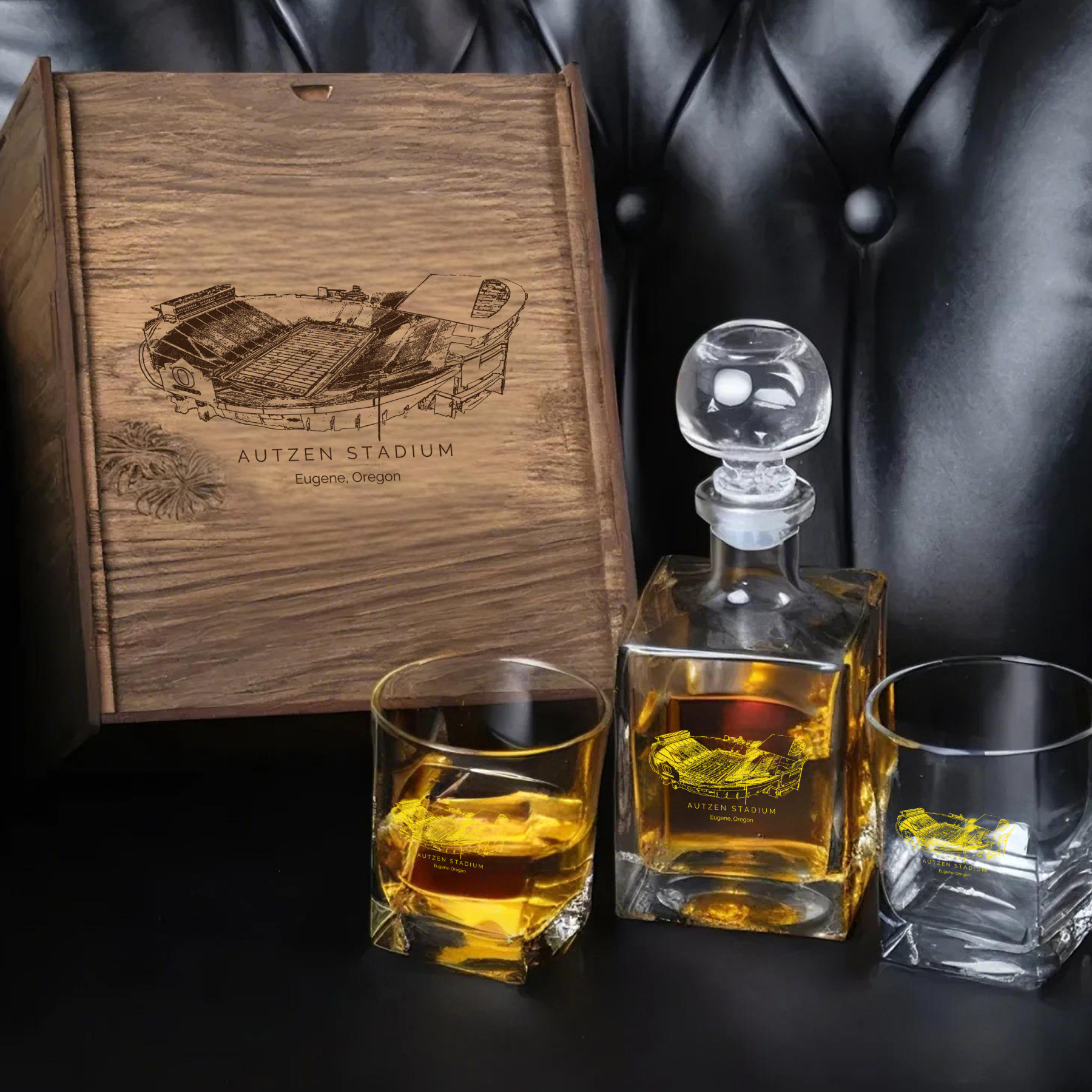 Autzen Stadium - Oregon Ducks Whiskey Set