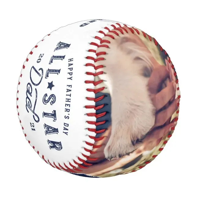 All Star Dad | Happy Father's Day Photo & Monogram Baseball