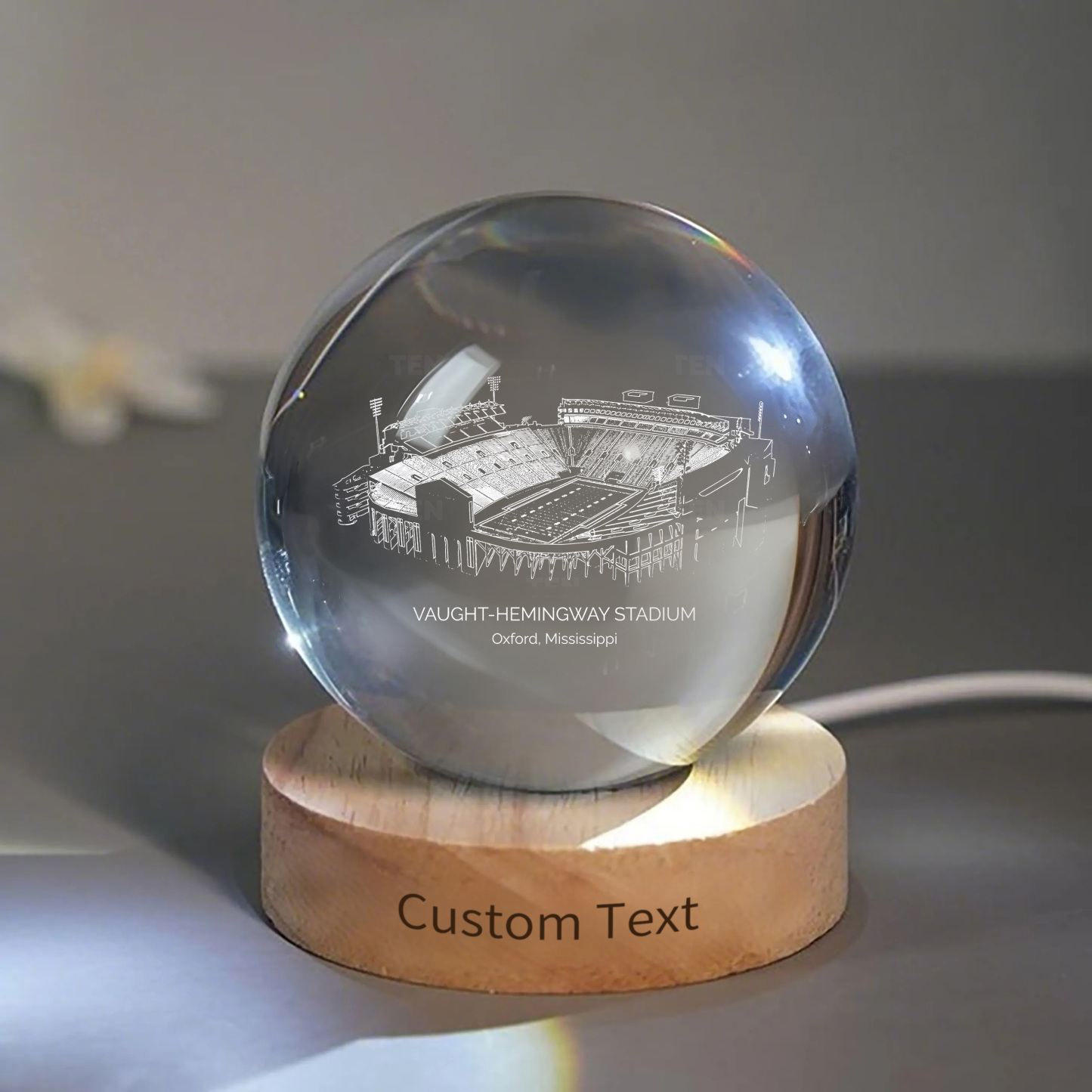 Vaught-Hemingway Stadium 3D Spherical Crystal Ball Lamp