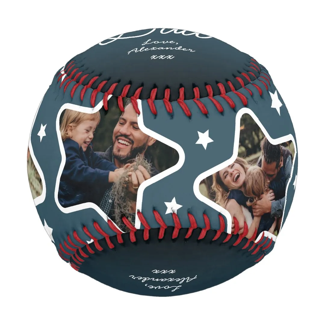 Star Dad Fathers Day Keepsake Photo Baseball
