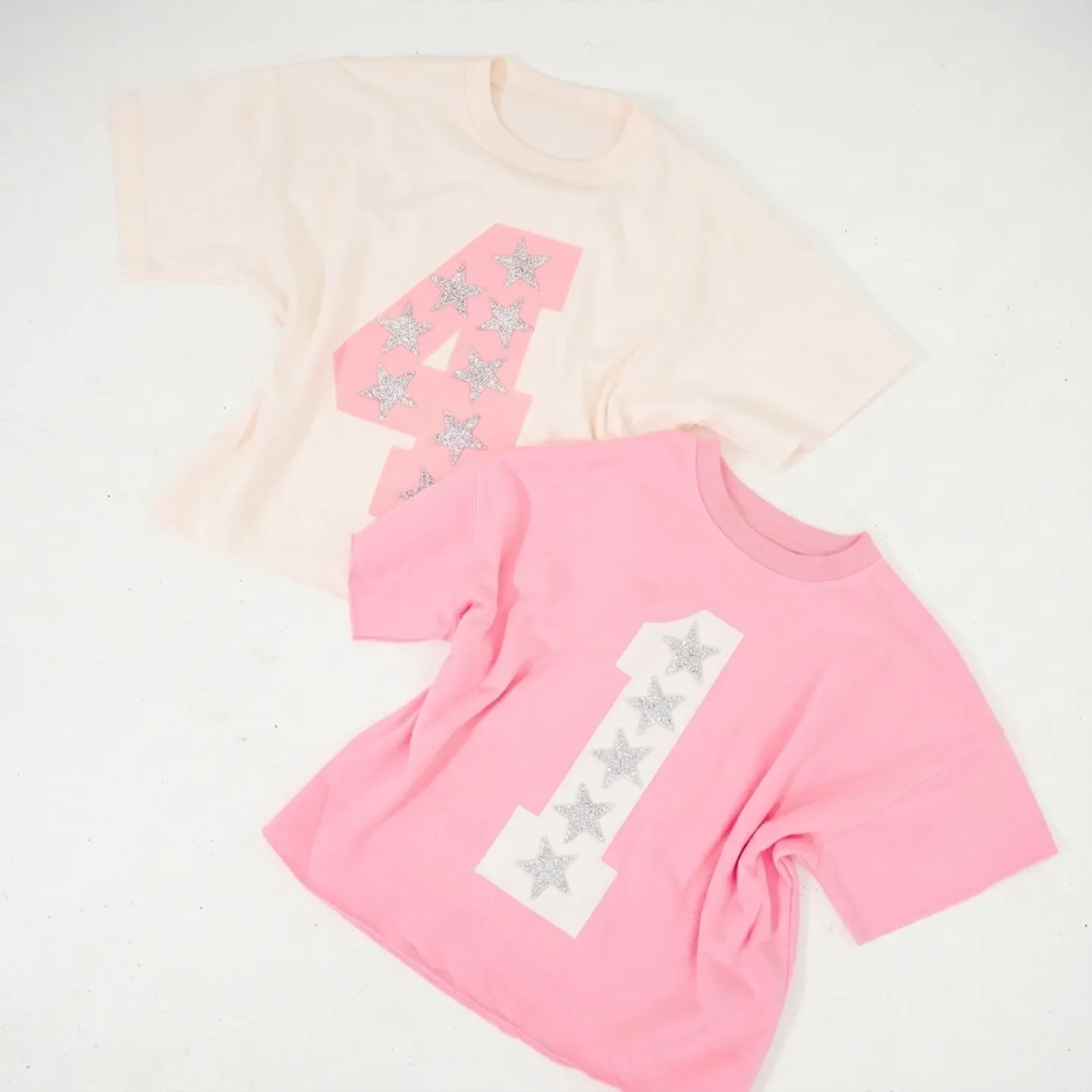 Custom Game Day Team Number & Glitter Star Embroidered Shirt - Personalized Gifts for Sports Lovers