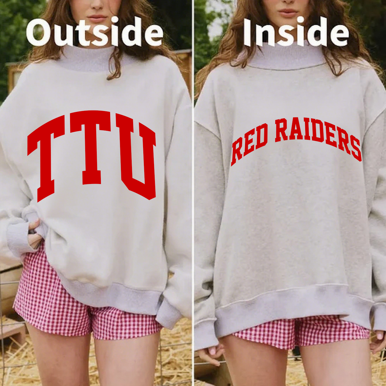 Red Raiders/TTU Game Day Mock Neck Reversible Sweatshirt