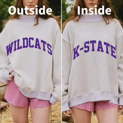 Wildcats/K-State Game Day Mock Neck Reversible Sweatshirt