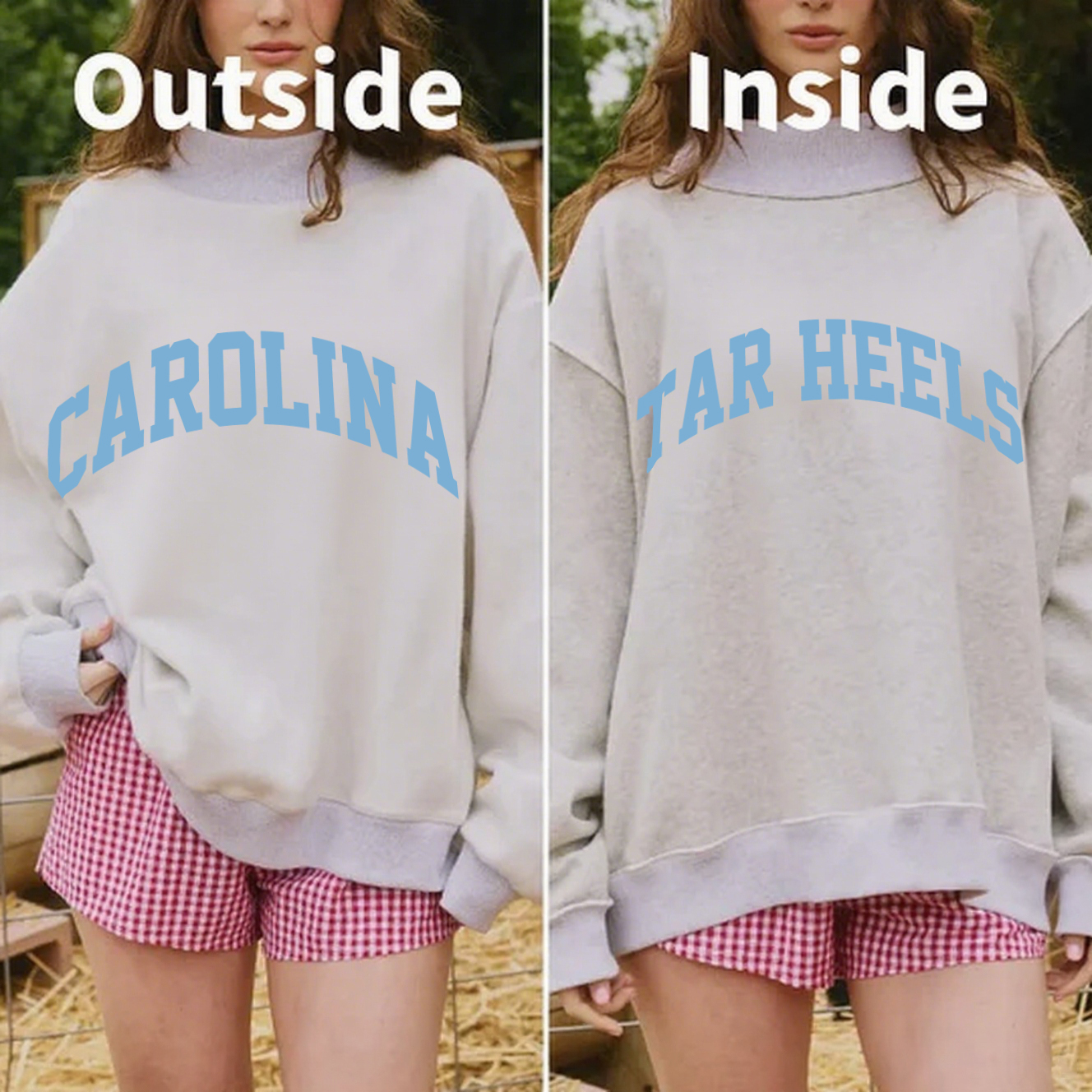 Carolina/Tar Heels Game Day Mock Neck Reversible Sweatshirt