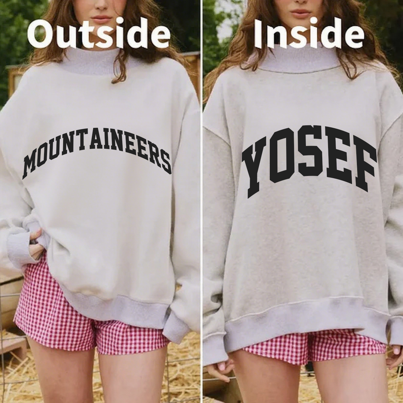 Mountaineers/YOSEF Game Day Mock Neck Reversible Sweatshirt