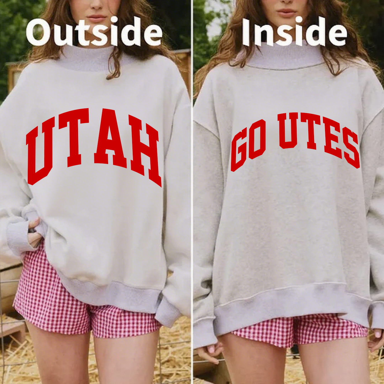 Utah/Go Utes Game Day Mock Neck Reversible Sweatshirt