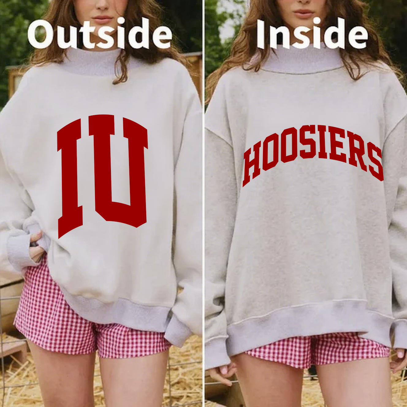 Hoosiers/IU Game Day Mock Neck Reversible Sweatshirt