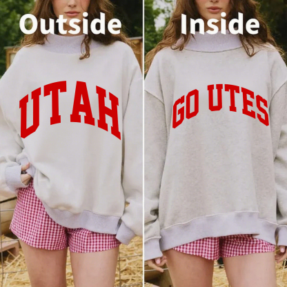 Utah/Go Utes Game Day Mock Neck Reversible Sweatshirt